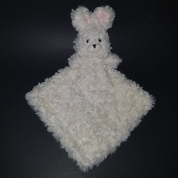 Sumersault White Bunny Rabbit Lovey Rosette Soft Plush Baby Toy Boy Girl 2014 - Picture 1 of 7